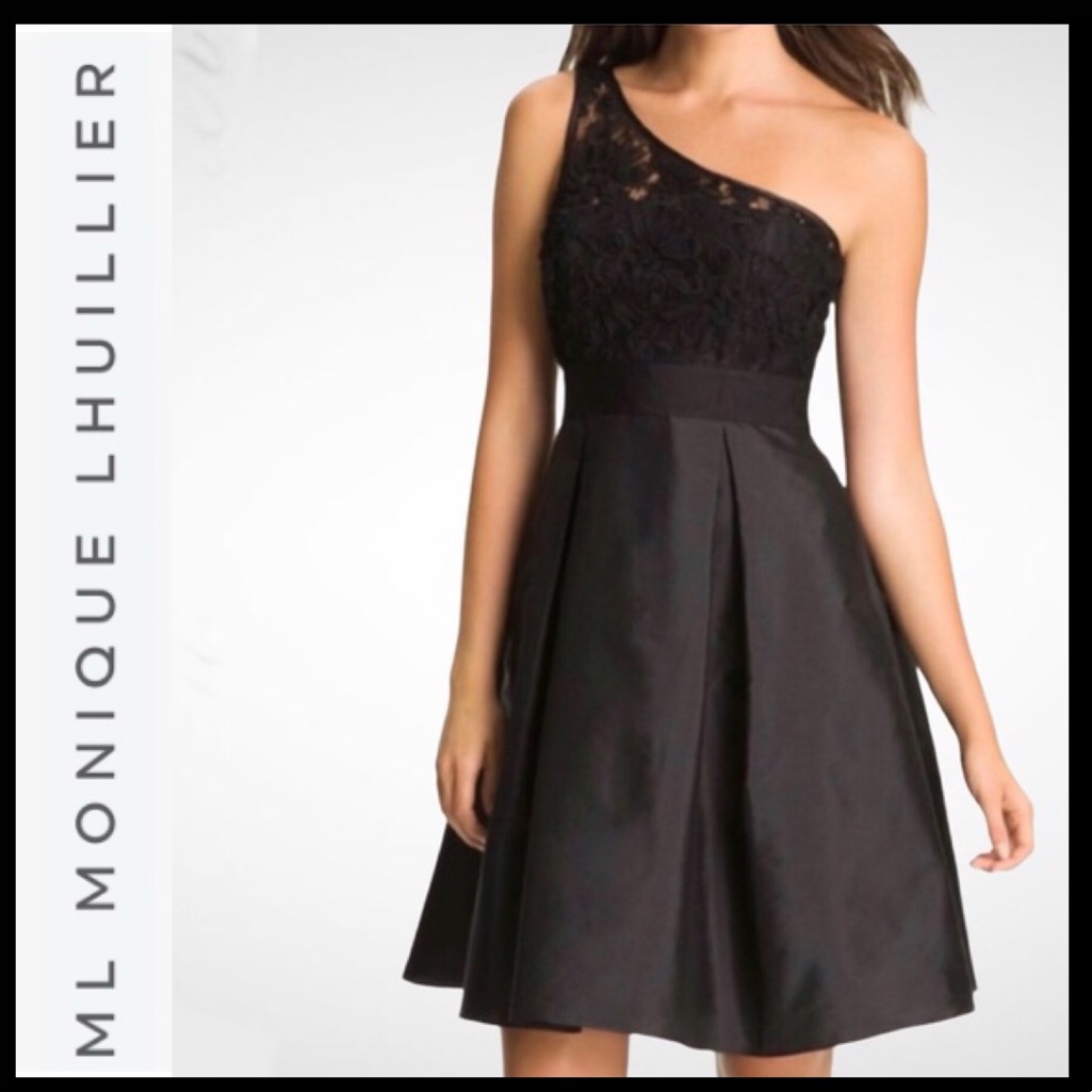 Monique Lhuillier One Shoulder Dress